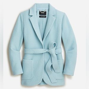 NWOT. J.Crew Wrap Blazer-Jacket in Italian Boiled Wool in Dusty Shale. Size 4.